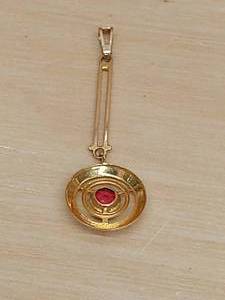 lot 137 image: Victorian Art deco Gold Ruby Pendant 10K