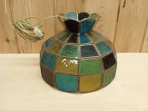 lot 146 image: MCM Stain Glass Hanging Light