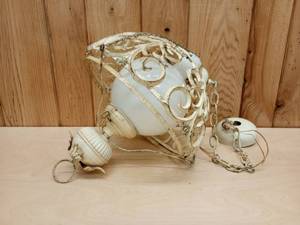 lot 154 image: Mid Century Mod Cast Metal Hanging Light