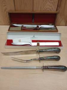 lot 171 image: Vintage Gerber and Royal Brand Sharp Cutter Company Carving Knife Sets