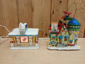 lot 190 image: Lemax North Pole Travel Agency Ride and Lighted Porcelain Dairy Queen