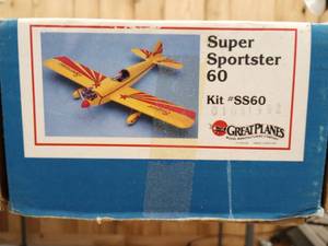 lot 193 image: Great Plains Model Super Sportster 60 Radio Control Kit In Box