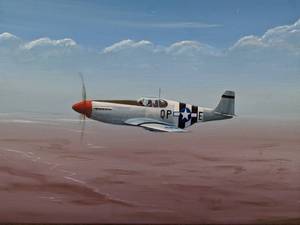 lot 5 image: Artist Mel Brown WWII Aviation Original Oil on Canvas