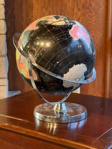 Vintage Deco Black World Globe