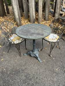 IronMetal Bistro Table wStone Top
