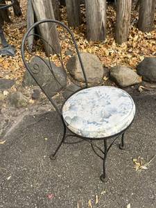 Pair of Iron PatioBistro Chairs wCushions