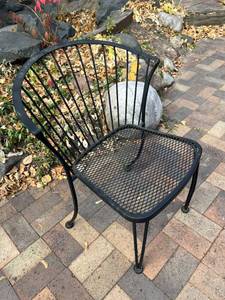 Pair of Windsor Back Iron Patio Chairs
