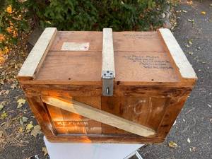 Funky  Vintage Wood Crate wHinged Lid