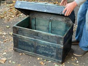Antique Blue Dome Top Trunk