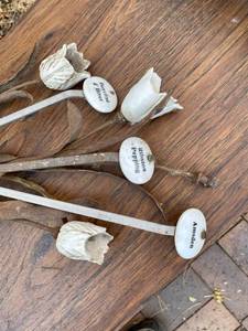 Assortment  of Old Vintage Garden Stakes - Iron and Porcelain