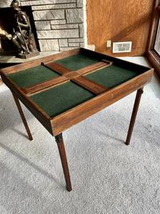 Vintage Handmade Folding CribbageGame Table