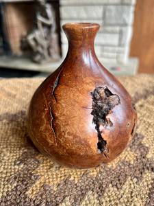 Small Burled Wood Vase