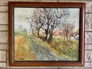 Signed Vintage Oil  on Canvas Landscape Painting - Anna Olszewska 1977