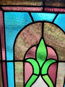 Colorful Vintage Stained Glass Rectangular Window