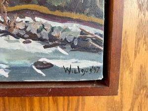 Babbling Brook Landscape Oil on Canvas Painting by Glen Wielgus 1997