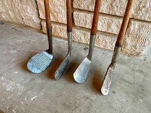 4 Antique Hickory Shaft Golf Clubs