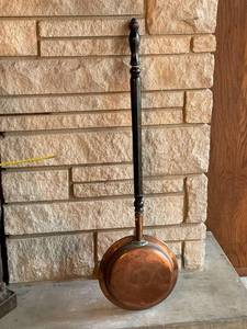 Primitive Vintage Copper Bed Warmer