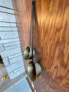 2 Primitive Antique Wrought Iron &amp Copper LadlesScoops