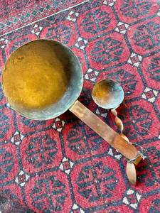 2 Primitive Vintage Copper LadlesScoops