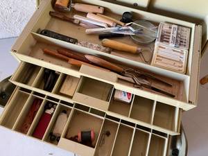 Assorted  Art Supplies in Tackle Box
