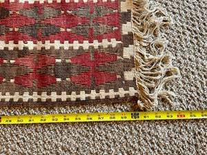 Old Vintage Hand Woven Middle Eastern Wool RugCarpet&nbsp