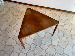 Signed Mid  Century Danish Modern Triangle Teak Table by DUX&nbsp