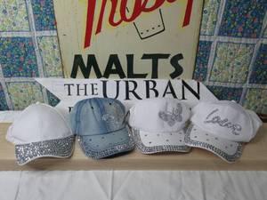 Kendall & James Rhinestone Embellished Bling Baseball Cap-Set of 4
