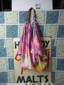Heathers Closet Tie-Dye Scarf Hobo Bag w Faux Leather Handle