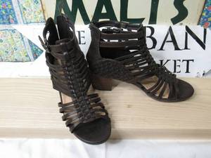 Corkys Shore Wedge Sandal, Brown-Womens Size 9