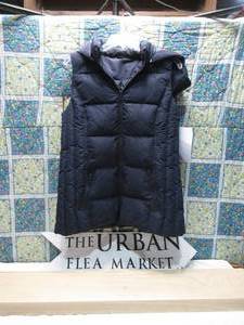 Hooded Vest, Navy Blue, Womens-Medium