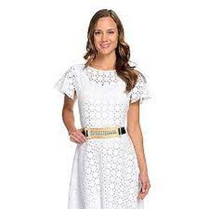 Marc Bouwer Rhinestone Detailed Front Placket Snap Stretch Belt