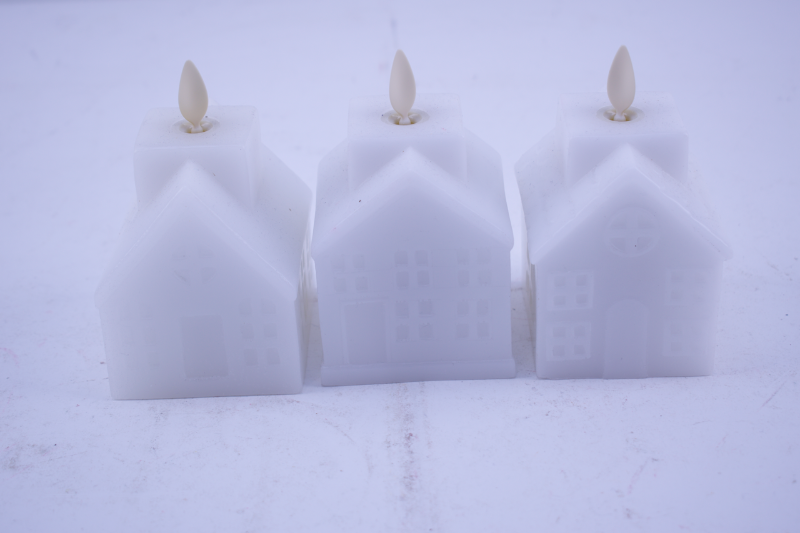 lot 204 image: 3 Luminara White Cottage Flameless Candles