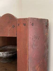 lot 35 image: 19th c. Open Corner Cupboard Shelf