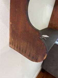 lot 36 image: Wall shelf, American, Pine w Walnut Finish