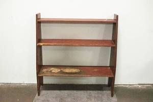 lot 68 image: Antique Red Painted Shelf Crock Stand