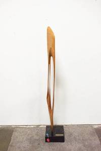 lot 13 image: Carolyn J. Grimes Configuration Number 16 Teak Sculpture