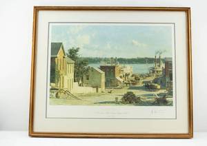 lot 40 image: John Stobart Hannibal A View from Mark Twains Boyhood Home Ltd Ed. Signed & Numbered Print