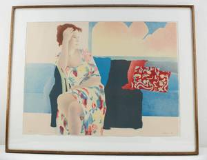 lot 51 image: Elizabeth Osborne Signed & Numbered Untitled Serigraph of Woman