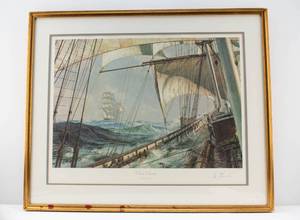 lot 52 image: John Stobart Decks Awash Ltd Ed. Signed & Numbered Print