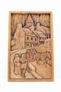 lot 11 image: Al Pare Cote De La Montagne Large Antique Wood Carving Wall Sculpture