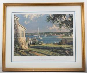 lot 94 image: John Stobart Edgartown A View of the Outer Harbor looking towards Chappaquiddick Ltd Ed. Signed & Numbered Print