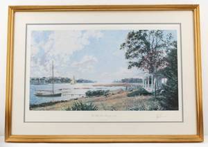 lot 96 image: John Stobart Five Mile River, Rowayton c. 1920 Ltd Ed. Signed & Numbered Print