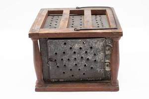 lot 122 image: Early American Antique Foot Stove or Foot Warmer