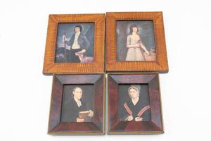 lot 164 image: 2 Pairs of Vintage Reproduction Portraits Canvas Prints