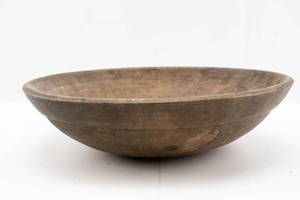 lot 167 image: Antique Turned Wood Farmhouse Bowl, Large