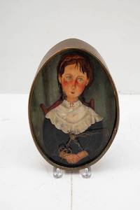 lot 176 image: Unusual Vintage Look Wall Clock with Portrait of Girl
