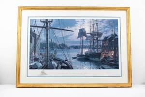 lot 142 image: John Stobart Baltimore Federal Hill and the Marine Observatory from Spears Wharf in 1872 Ltd Ed. Signed, Remarqued, Numbered Print