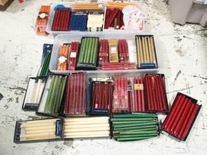 lot 159 image: Huge Lot of Several Hundred Taper Candles