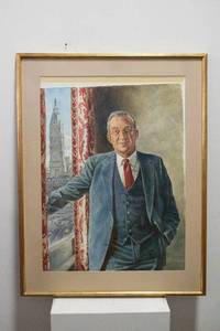 lot 182 image: Large David Armstrong Original Painting Portrait of Gentleman