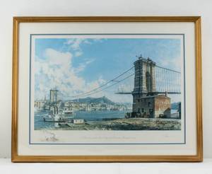 lot 193 image: John Stobart Cincinnati A Panorama of the Queen City from Covington Waterfront in 1866 Ltd Ed. Signed, Remarqued, Numbered Print